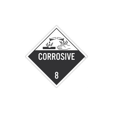 PLACARD, CORROSIVE 8, 1075X1075